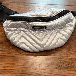 NWT Rebecca Minkoff Silver Quilted Belt Bag